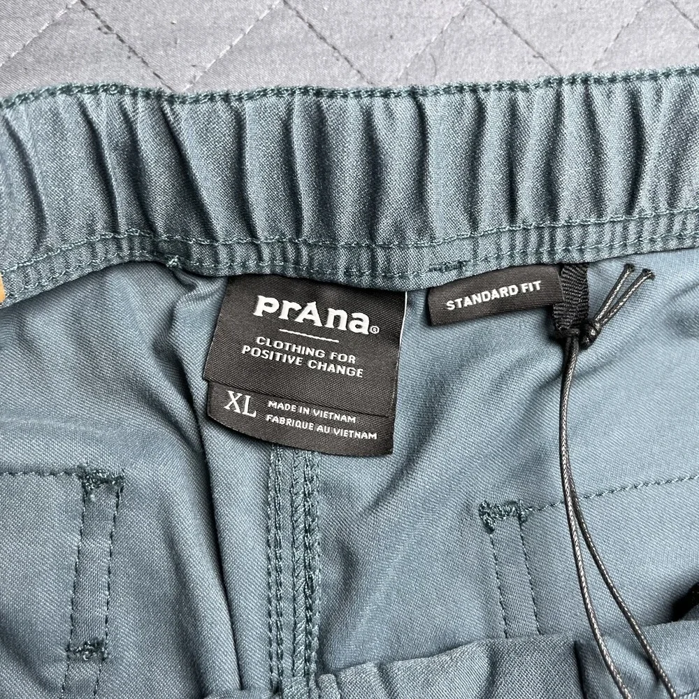 Prana Mens XL‎ x 30 Stretch Zion E-Waist Pants II Grey Blue Standard Fit - NWT